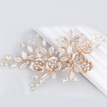 Fashion Women Bridal Headwear Crystals Rhinestones Flower Leaf Wedding Hair Clip Barrettes Bridal Headpiece Hair Accessories 2024 - buy cheap