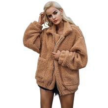 Faux Fur Coat Women 2018 Autumn Winter Warm Soft Zipper Bomber Jackets Female Plush Overcoat Casual Outerwear teddy S-4XL 2024 - buy cheap