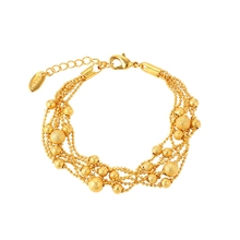 6-Line Beads Chain Yellow Gold Filled Womens Bracelet Wrist Chain Gift 2024 - buy cheap