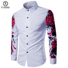 2020 New Autumn Man Shirt Pattern Design Long Sleeve Floral Flowers Print Slim Fit Men Casual Shirt Fashion Men Dress Shirts 2024 - buy cheap