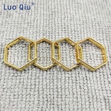 Dourado fivela de cinto metálica hexagonal ajustador de fivela para sapato bolsa de cinto decoração acessório diy costura 30 espaços 2024 - compre barato