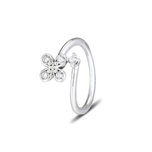 Authentic 925 Sterling Silver Rings Four-Petal Flower Finger Rings for Women Wedding Silver Jewelry berloques anillos Wholesale 2024 - buy cheap
