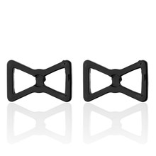 Joyería hyx Black bow metal marca puños botones camisa francesa gemelos para hombres gemelos de moda 2024 - compra barato