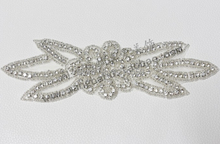 10 pieces Beautiful Flower Rhinestone Belt Patch Headband Applique 20CM 2024 - buy cheap