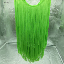 Borla de encaje fluorescente verde para vestido latino, accesorios de encaje de flecos de 50cm de ancho, 1 yarda 2024 - compra barato