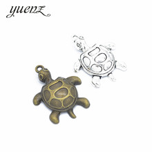 Yuenz 3 pçs 2 cor antiga prata cor tartaruga encantos liga de zinco colar, brinco pulseira jóias diy artesanal 34*27mm d753 2024 - compre barato