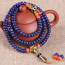 Tibetan Buddhist 108 Beads Natural 6A Lapis Lazuli Stone Blue Folk Transfer Luck Crystal Prayer Bracelet Female Male Jewelry 2024 - buy cheap