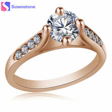 SUSENSTONE top quality Austria Crystals wedding Rings for women Rose Gold color Engagement Rings Female Anel Bijoux Party #910 2024 - buy cheap