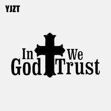 YJZT 14.7CM*7.5CM In God We Trust Christian Vinyl Decal Car Sticker Black/Silver C3-1417 2024 - buy cheap