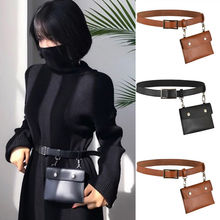 2019 Newest Hot Waist Belt Bag Women Solid Square Belt Buckle PU Leather Chest Small Phone Pouch Bag Ladies Fashion Waist Pack 2024 - buy cheap