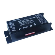 Controle de exibição digital led dmx512, 3 canais, led, rgb, dmx 512, decodificador, driver, 12v-24v, 18a, para tira rgb 2024 - compre barato