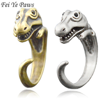 Кольцо мужское/женское, регулируемое, с Т-образным динозавром, тирано, с изображением лап и дракона, кольцо с тиранозавром 2024 - купить недорого
