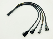 30cm Black Braided Cable Splitter One 4Pin Female Connector Splits to Four 4pin Male Connectors for PWM 3/4 Pin Computer Fan NEW 2024 - buy cheap