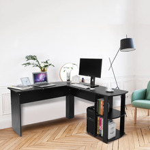Utility Wooden Office Computer Writing Desk Home Gaming PC Furnitur L-Shape Corner Study Computer Table With Book Shelf 2024 - buy cheap