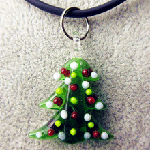 Colgante de árbol de Navidad de cristal de Murano hecho a mano, adornos encantadores en miniatura, accesorios para collar, 6 piezas 2024 - compra barato