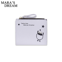 Mara's Dream Women Wallet Small Zipper Coin Pocket Short Clutch Wallet Solid Leather Fashion Small Female Purse Short Purse Bags 2024 - buy cheap