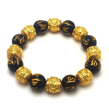 Joyería Feng Shui de oro y arena de Vietnam, pulsera religiosa de transferencia de cuentas de oro de seis palabras proverbios 2024 - compra barato