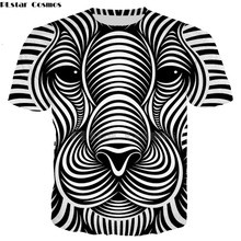 Женские и мужские футболки с коротким рукавом, черно-белые футболки с принтом животных льва, 3D футболка с гипнотическим принтом, лето 2019 2024 - купить недорого