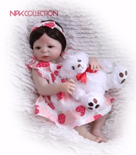 NPK Real 57 см силиконовая кукла для новорожденных девочек, Игрушки для ванны, кукла принцессы, парик для волос, подарок на день рождения, детские игрушки 2024 - купить недорого