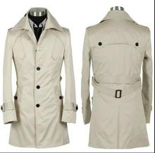 Designer teenage slim sexy trench coat men fashion long sleeve mens medium-long trench coat classic outerwear plus size S - 9XL 2024 - buy cheap