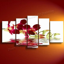 100% Handpainted Modern Home Decoration Orchid  Flower Oil Painting Art Picture Paint On Canvas Wall Art 2024 - buy cheap