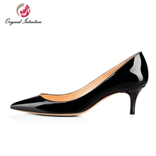 Original Intention New Fashion Women Pumps Shoes Low Heels Patent Leather Pumps Ladies Pointed Toe Career Shoes Multi Colors 2024 - buy cheap