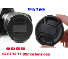 Universal 49/52/55/58/62/67/72/77/82mm Center Pinch Snap-on Front Lens Cap for Canon Nikon Sony and all DSLR lenses with  Rope 2024 - buy cheap