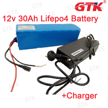 GTK-potente Lifefepo4 de 12v y 30Ah, cargador de 5A, recargable, protección BMS de litio para bicicleta eléctrica, herramienta eléctrica para carro goft 2024 - compra barato