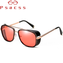 Psacss винтажные панк Солнцезащитные очки для мужчин и женщин Tony Stark Железный человек модные высококачественные солнцезащитные очки для вождения на открытом воздухе Gafas de sol 2024 - купить недорого