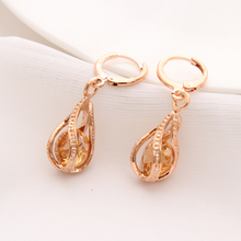 Fashion Gold Color Earrings Yellow Water Drop CZ Stone Pierced Dangle Earrings Women/Girls Long Drop Earrings Fashion Jewelry 2024 - buy cheap