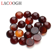 Fashion 20pcs/lot Dia 10mm 12mm Round Flatback Red Bead Cabochons Beads Natural Onxy Stone Beads for DIY Jewelry Making Supplies 2024 - buy cheap