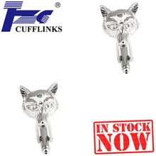 TZG Siver Fox Animal Cufflink Cuff Link 2 Pairs Free Shipping 2024 - buy cheap