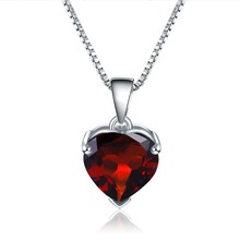 GEM'S BALLET Real 925 Sterling Silver Romantic Heart Jewelry 4.05Ct Natural Garnet Gemstone Pendant Necklace for Women Gift 2024 - buy cheap