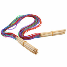 Conjunto de agujas de tejer de bambú Multicolor, conjunto de agujas de tejer de 2mm-10mm, 32 ", 80cm, respetuoso con el medio ambiente, doble cabezal, herramientas de artesanías para manualidades, 18 Uds. 2024 - compra barato