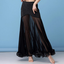 Женский костюм для танца живота для взрослых, Женская юбка для танца живота, Сетчатое длинное сексуальное платье для танцев 2024 - купить недорого