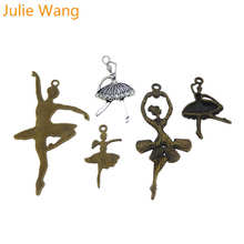 Julie Wang 5PCS Alloy Ballet Girl Dancer Charms Mixed Antique Colors Jewelry Making Pendant Findings Charm Accessory 2024 - buy cheap