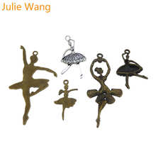 Julie Wang 5 uds aleación Ballet bailarina encantos mixto antiguo de colores joyas hacer colgantes hallazgos encanto accesorio 2024 - compra barato