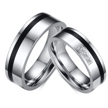 Черные обручальные кольца для женщин и мужчин, трендовые обручальные кольца на палец, ювелирные изделия, кольца для пар с кубическим камнем 2024 - купить недорого