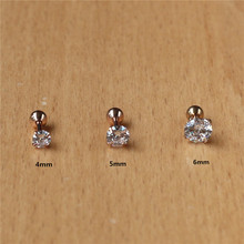 1pair 2mm to 8mm 316 L Stainless Steel Screw Back 3A CZ Crystal Stud Earrings Rose Gold Vacuum Plating No Easy Fade An-allergy 2024 - buy cheap