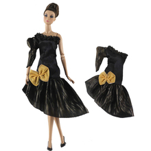 Вечерние платья с бантом на одно плечо для куклы Барби, 1/6 кукла, одежда, платье принцессы для куклы Барби, наряды, аксессуары для кукол 1:6 2024 - купить недорого