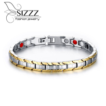 SIZZZ 2018 New Fashion jewelry titanium steel magnetic bracelet&bangles for men 2024 - buy cheap