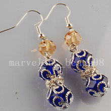 Free Shipping  Beautiful Jewelry Crystal Faceted Beads Earrings Pair MC2787 2024 - buy cheap