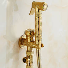 Toilet Bidet Faucets Gold Single Cold Bathroom Toilet Shower Blow-fed Spray Gun Nozzle Bidet Faucets Copper Bathroom Hardware 2024 - buy cheap