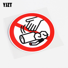 YJZT 12CM*12CM Interesting Warning Mark No littering Car Sticker PVC Decal Decoration 13-0815 2024 - buy cheap