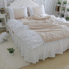 Luxury wrinkle bedding set queen size heavy handmade sewn duvet cover bed sheet bedskirt style princess bed linen home textile 2024 - buy cheap