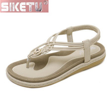 SIKETU-Sandalias de piel sintética para mujer, zapatos femeninos cómodos con correa trasera de metal, para verano 2024 - compra barato