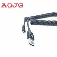 Спиральный USB 2,0 A папа к Micro USB B 5Pin адаптер пружинный кабель для телефона Android зарядный кабель для автомобильной зарядки 3 м 2024 - купить недорого