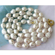Очаровательное жемчужное ожерелье, ручная работа, белый пресноводный жемчуг в стиле барокко, 32 ''11-16 мм, идеальный подарок для женщин, ювелирные изделия 2024 - купить недорого