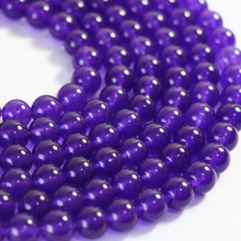 Natural stone dyed green purple blue chalcedony jades 4mm 6mm 8mm 10mm 12mm round loose beads jewelry making 15inch B24 2024 - buy cheap