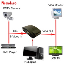 Преобразователь BNC-VGA для ПК, ноутбука, ТВ, RCA, Композитный S-видео, AV на ПК, VGA, ЖК-конвертер, адаптер, переключатель, коробка для CC TV, DVD, DVR 2024 - купить недорого